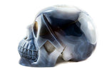 Blue Agate and Quartz Geode Skull [12T83]