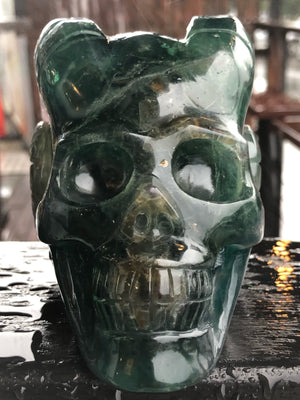 Rainbow Fluorite Pan Skull [1k1160]