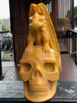 Yellow Jasper Skull and Dragon Sculpture [1k947]