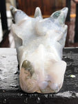 Moss Agate Dragon Skull [1k1006]