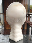 White Jade (Nephrite) Mayan Alien with Pyramid Base [1k1012]