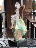 Walmere Quartz Fairy on Dyed Agate and Quartz Stool [1K256]