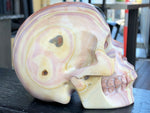 Australian Print Stone Skull with Labradorite Third Eye Feature [1k1062]