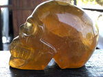 Yellow and Black Banded Fluorite Skull [1k1082]