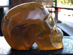 Yellow and Black Banded Fluorite Skull [1k1082]