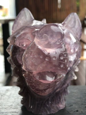 Purple Fluorite Wolf Head [1k504]