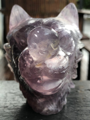 Purple Fluorite Wolf Head [1k1086]