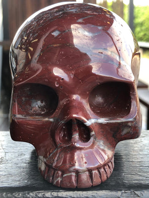 Brecciated Red Jasper Jawless Skull [1k1112]