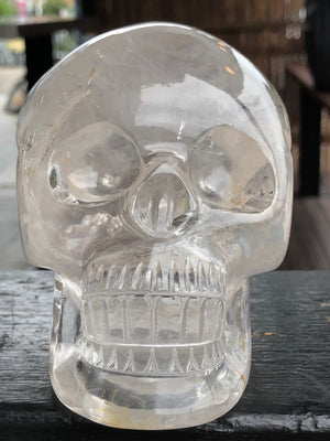 Himalayan Clear Quartz Hand-Carved Skull [1k1217]