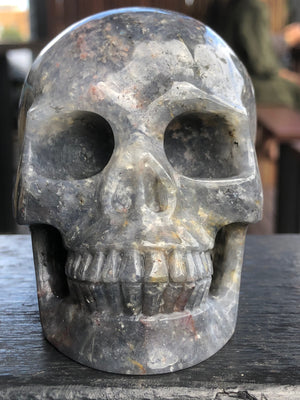 Grey Garden Quartz or Lodolite Skull [1K1257]