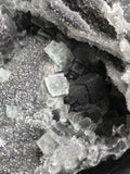 Green Cubic Fluorite on Grey Chalcedony Natural Piece [GF2]