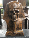 Golden Tiger Eye Pharaoh Skull Sculpture [1k1273]