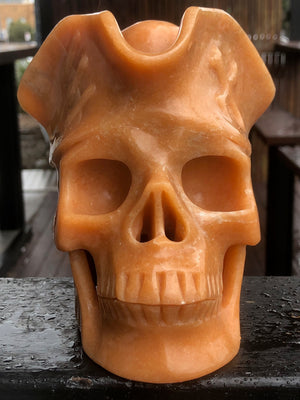 Orange Aventurine Pirate Skull [1k1421]