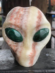 Mexican Tri-Coloured Banded Calcite Alien with Malachite Eyes [1k1532]