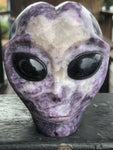 Lepidolite Alien with Purple Goldstone eyes [1k1467]