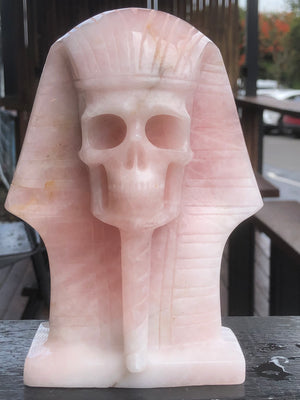 Rose Quartz Pharaoh Skull [1k1568]