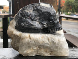Rock Quartz on Matrix Skull Sculpture [1k1535]