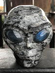 Larvikite Alien with Labradorite Eyes [1k1577]