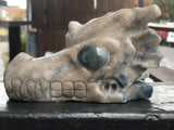 K2 Azurite Dragon Skull with Labradorite Eyes [1k1576]